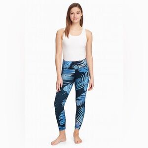 Old Navy Blue Leaf Print Leggings Small